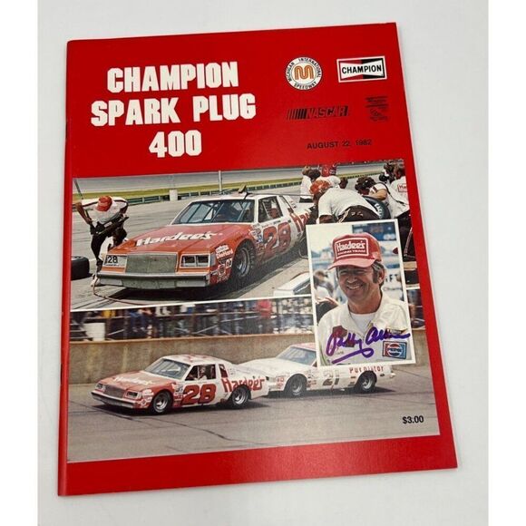 Bobby Allison Signed Program Champion Spark Plug 400 1982 - Picture 1 of 3